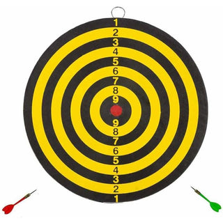Bersaglio tiro a segno freccette 25 cm gioco doppio lato con gancio