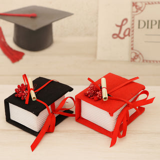 Set 12 bomboniera laurea a libro portaconfetti decorati con fiori