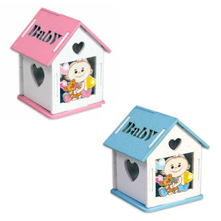 Set 12 scatoline portaconfetti casetta bomboniere nascita battesimo
