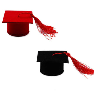 Set di 12 scatoline porta confetti per laurea bomboniera a forma di cappello toppo in velluto