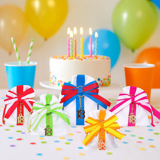 Set 12 sacchetti con portachiavi x bomboniera 18 anni porta confetti