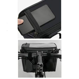 Borsa bici da manubrio con supporto cellulare touchscre con tracolla