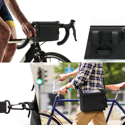 Borsa per Bici da Manubrio con Supporto Cellulare touchscren portaoggetti con Tracolla per biciletta Impermeabile