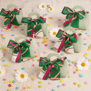 6 bomboniere a forma di borsetta con foulard portaconfetti per eventi