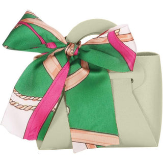 6 bomboniere a forma di borsetta con foulard portaconfetti per eventi