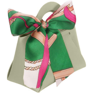 6 bomboniere a forma di borsetta con foulard portaconfetti per eventi