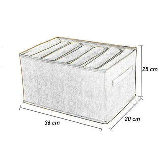 Scatola box pieghevole 6 scomparti contenitore per armadi 36x20x25 cm