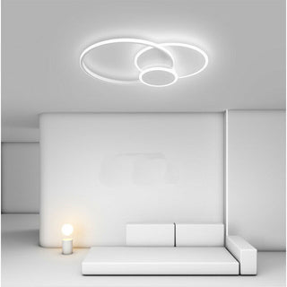 Plafoniera tonda led tre colorazione luce 37 watt ultra moderno bianco