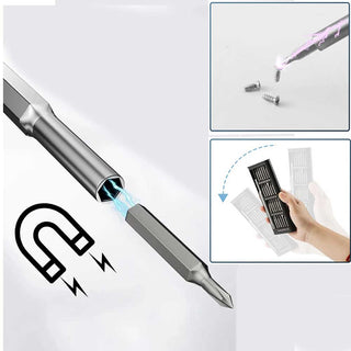Set 24 cacciaviti di precisione magnetici con custodia per fai da te