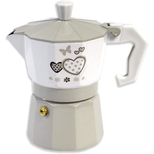 Caffettiera fango e bianco shabby chic moka 1 2 o 3 tazze macchina del caffè in alluminio per espresso