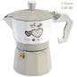 Caffettiera fango e bianco shabby chic moka 1 2 o 3 tazze macchina del caffè in alluminio per espresso