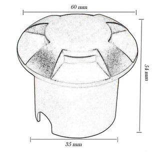 Faretto calpestabile led 1 watt 3 fasci di luce esterno vialetti IP67