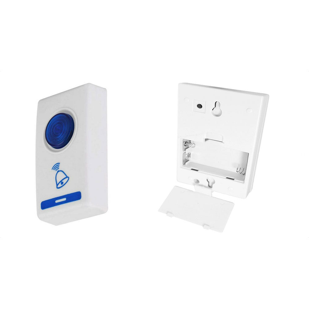 Campanello wireless senza fili raggio d’azione 100 metri 32 melodie a batteria con indicatore led trasmettitore con pulsante e ricevitore