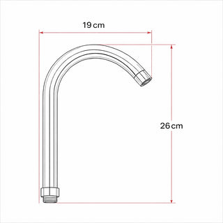 Canna di ricambio per miscelatore da cucina attacco universale 2.7 cm