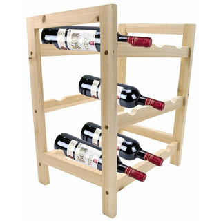 Cantinetta in legno 9 posti porta bottiglie di vino con 3 ripiani