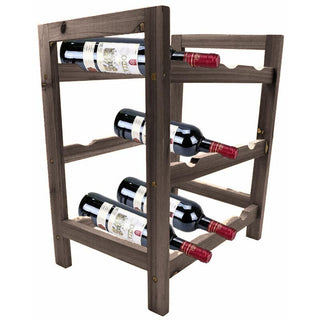Cantinetta in legno 9 posti porta bottiglie di vino con 3 ripiani