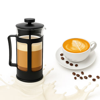Cappuccinatore montalatte manuale in vetro 300 ml schiuma caffè latte