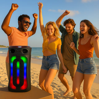 Cassa karaoke RGB bluetooth 60W rodio FM USB SD/TF ricaricabile