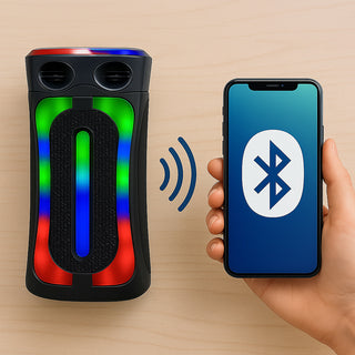 Cassa karaoke RGB bluetooth 60W rodio FM USB SD/TF ricaricabile