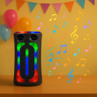 Cassa karaoke RGB bluetooth 60W rodio FM USB SD/TF ricaricabile