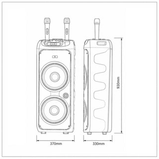 Cassa Bluetooth Karaoke 400W con 2 microfoni TWS USB TF radio FM