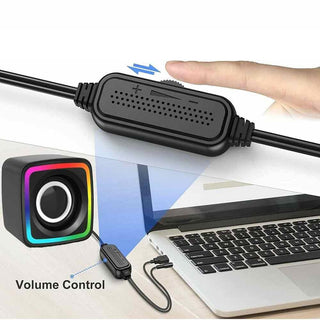 Coppia casse luci RGB x pc notebook smartphone usb 2.0 aux jack 3.5mm