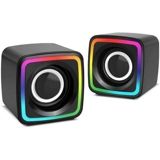 Coppia casse luci RGB x pc notebook smartphone usb 2.0 aux jack 3.5mm