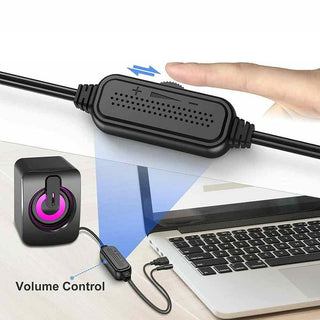 Coppia casse luci rgb 6W pc notebook smartphone usb 2.0 aux 3.5mm
