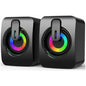 Coppia casse audio speaker con luci rgb 6 watt per pc notebook smartphone usb 2.0 aux jack 3.5 mm