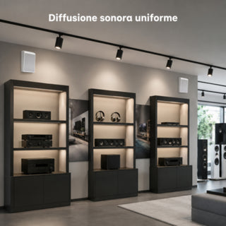 Casse filodiffusione amplificate Bluetooth da parete 2x30W con telecomando