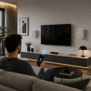 Casse filodiffusione amplificate Bluetooth da parete 2x30W con telecomando