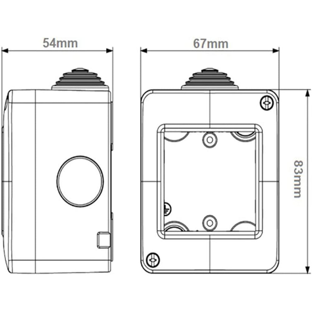 Custodia idrobox per esterno a 2 posti compatibile con matix cassetta per interruttori ip40