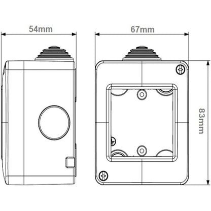 Custodia idrobox per esterno a 2 posti compatibile con matix cassetta per interruttori ip40