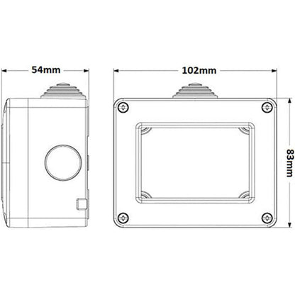 Custodia idrobox per esterno a 3 posti compatibile con matix cassetta per interruttori ip40