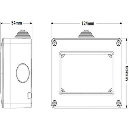 Custodia idrobox per esterno a 4 posti compatibile con matix cassetta per interruttori ip40