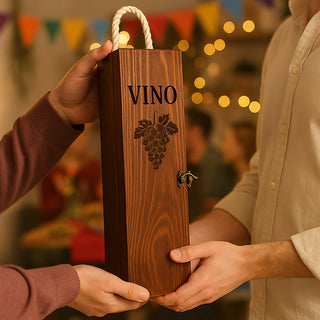Cassetta portabottiglie in legno vino champagne per decoupage