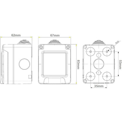 Cassetta con coperchio idrobox per esterno a 2 posti compatibile con matix custodia per interruttori ip55