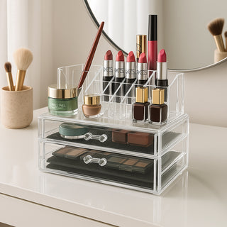 Organizer per trucchi 16 scomparti 3 cassetti porta gioielli