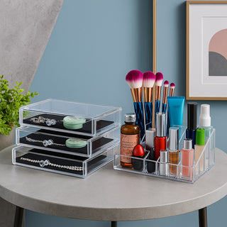 Organizer per trucchi 16 scomparti 4 cassetti porta gioielli