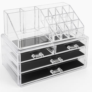 Organizer per trucchi 16 scomparti 4 cassetti porta gioielli