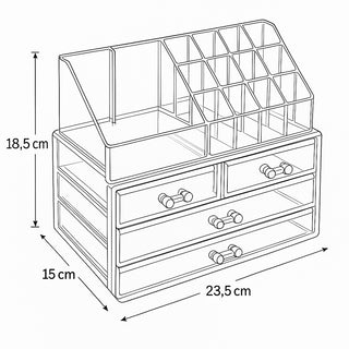 Organizer per trucchi 16 scomparti 4 cassetti porta gioielli