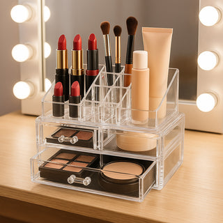 Organizer per trucchi 16 scomparti 2 cassetti piccoli 1 grande