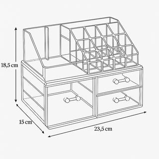 Organizer trucchi 16 scomparti 1 cassetto grande 1 medio 1 piccolo