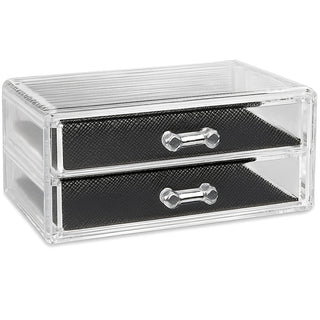 Organizer portatrucchi 2 cassetti organizzatore cosmetici make up