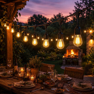 Catena luminosa con pannello solare 10 MT 10 lampadine luce calda IP54