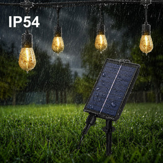 Catena luminosa con pannello solare 10 MT 10 lampadine luce calda IP54