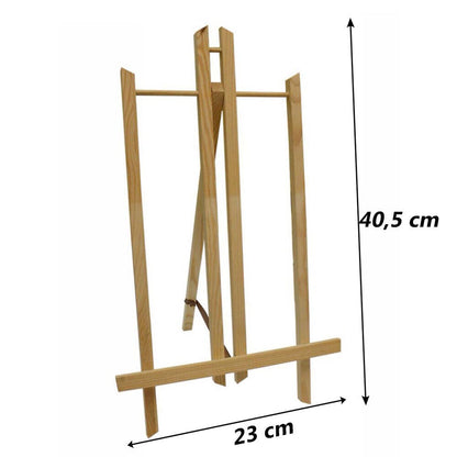 Cavalletto pittorico in Legno Leggero inclinabile Altezza 40,5 cm per Pittura o Esposizione di Tele Quadri e Foto arredo casa