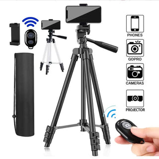 Cavalletto treppiedi con telecomando bluetooth altezza 163 e 206 cm