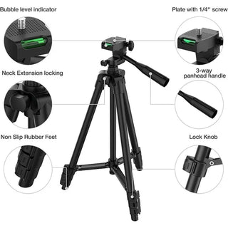 Cavalletto treppiedi con telecomando bluetooth altezza 163 e 206 cm