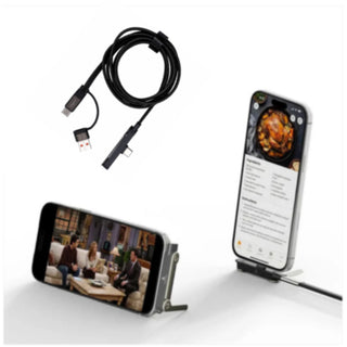Cavo 3IN1 USB-A 2 USB-C ricarica rapida 60W con supporto pieghevole integrato